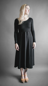 Megumi Black Modal Longsleeve Dress