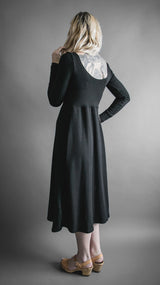 Megumi Black Modal Longsleeve Dress