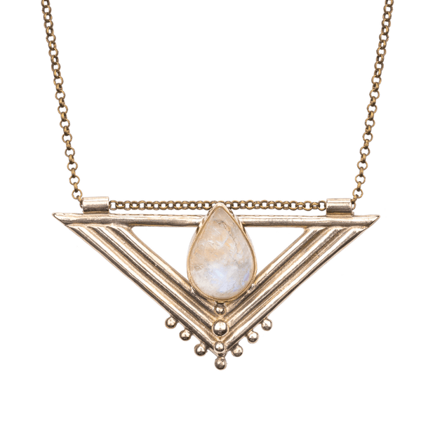 Moonstone Bronze Wadjet Necklace