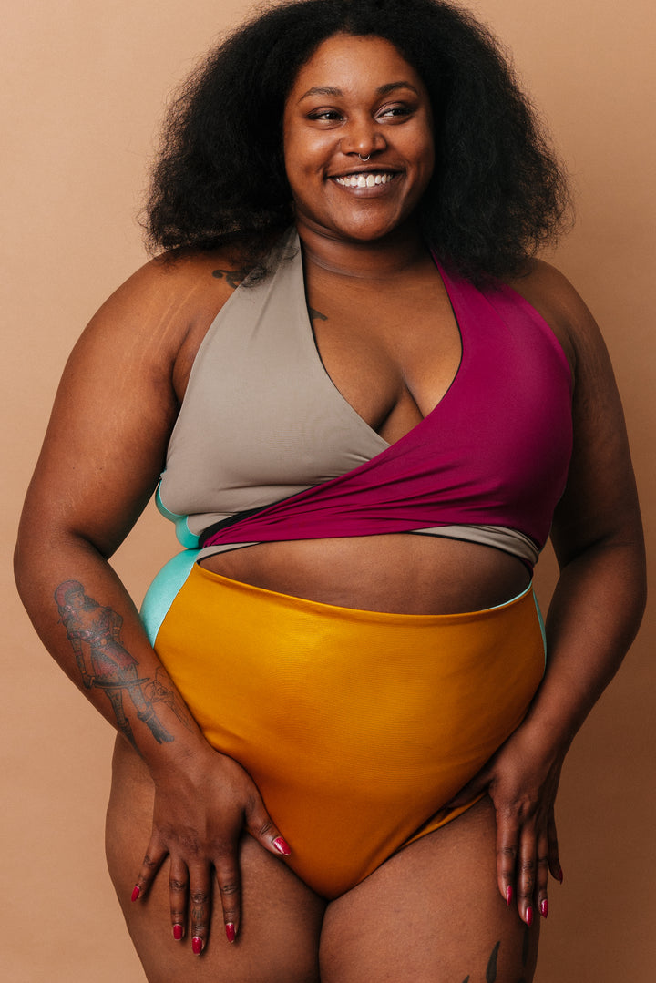 Selka Swimsuit in Zero Waste Multi-Color (OOAK 5XLs)