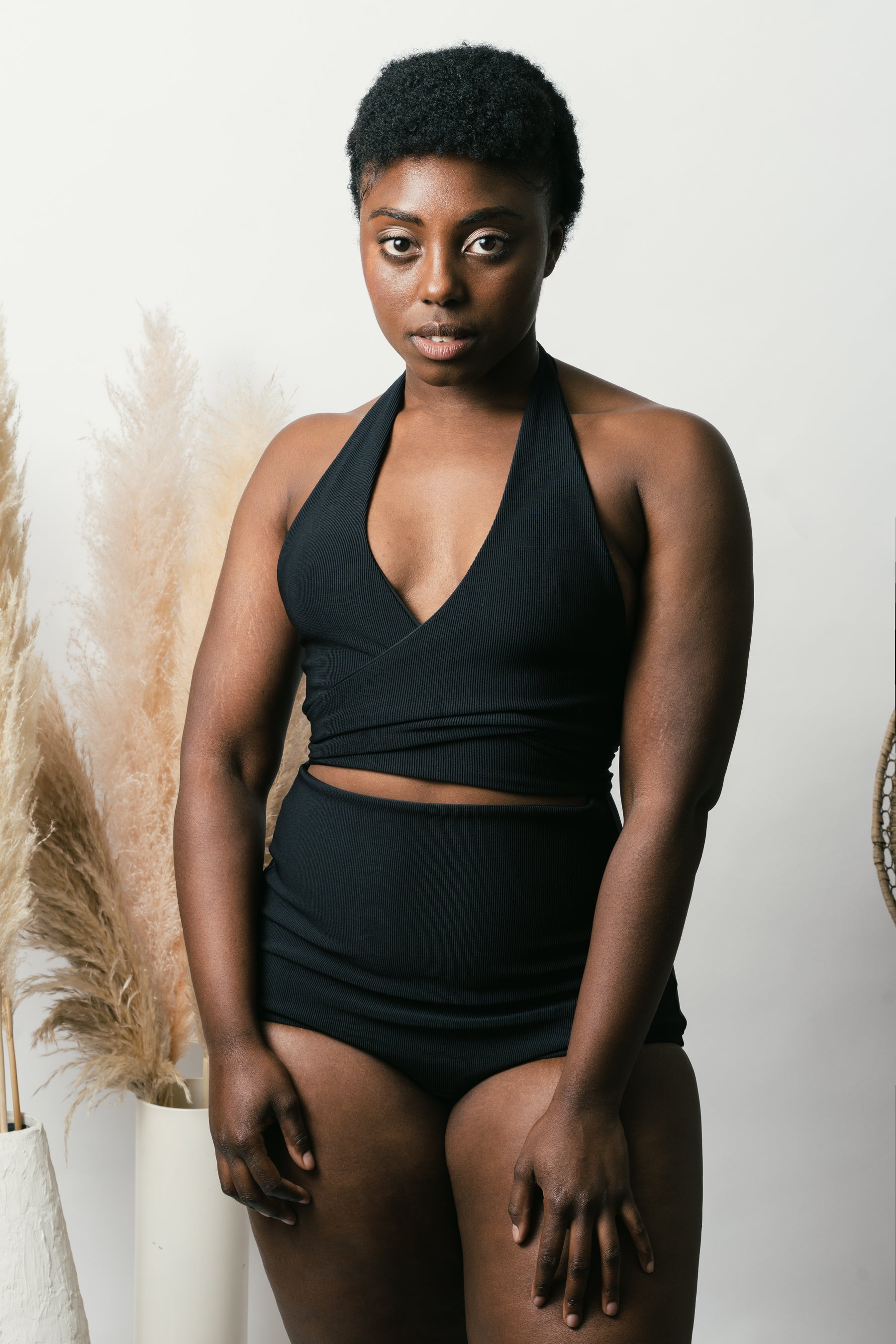 Altar Houseline Selka Swimsuit in Black Ribknit – Altar PDX