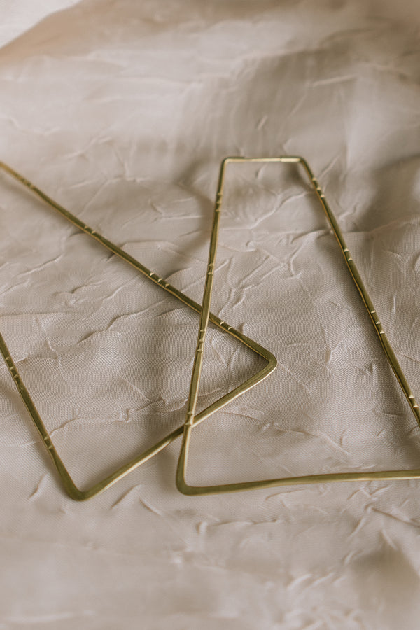 Bamboo Hut Hoop Earrings