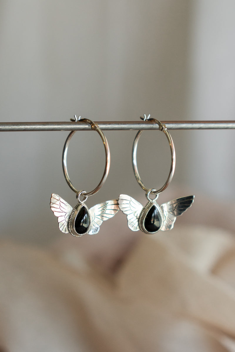 Harpy Hoop Earrings with Stone
