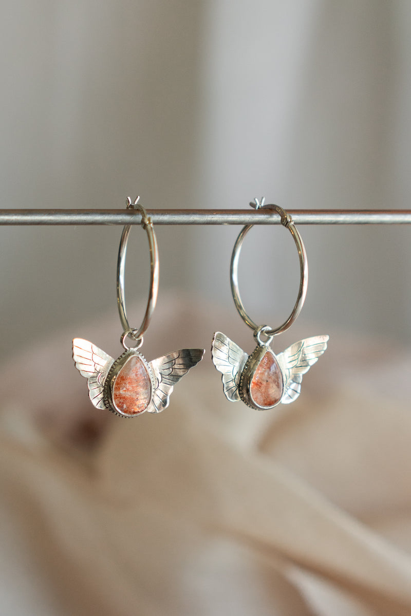Harpy Hoop Earrings with Stone