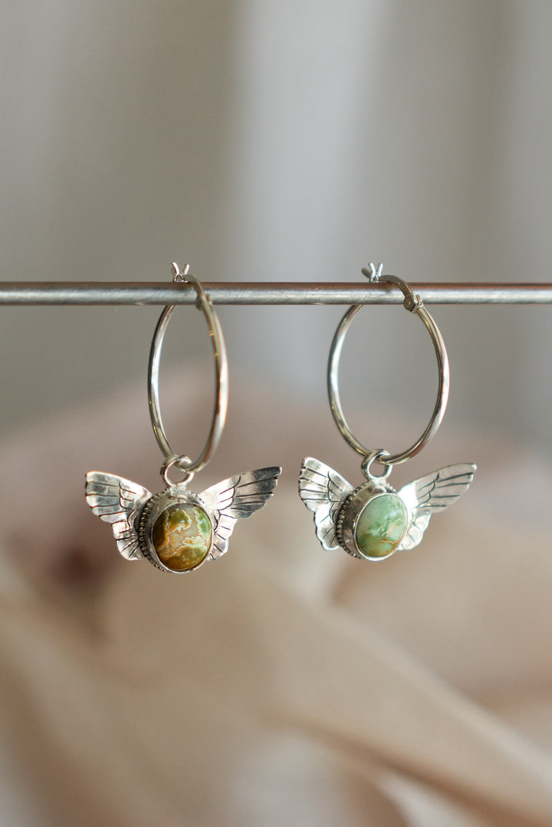Harpy Hoop Earrings with Stone
