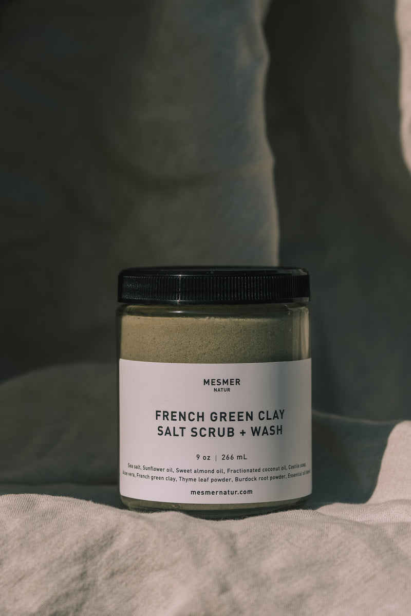 French Green Clay Salt Scrub + Wash
