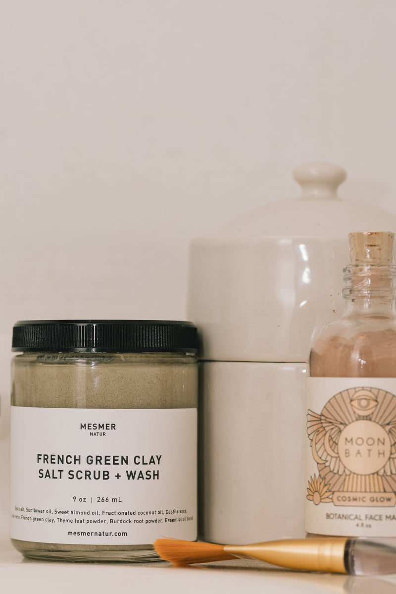 French Green Clay Salt Scrub + Wash