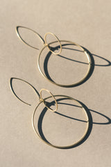 Brass Kinetic Hoop Within Hoop Earrings