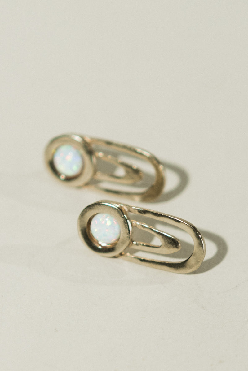 Ripple Earrings with Opal