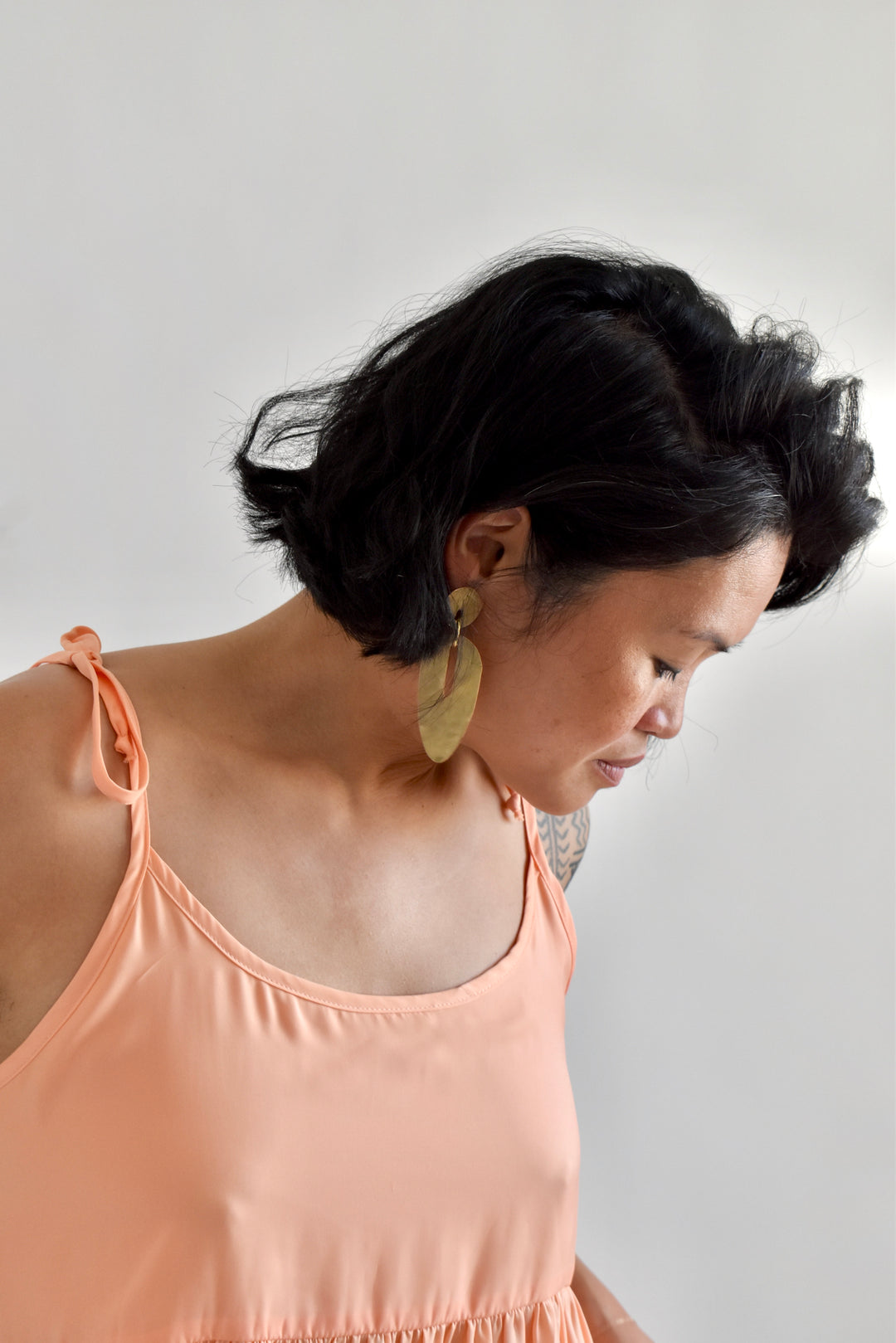 Edith Mini Dress in Peach Cupro *ONLY FOUR LEFT!!!*