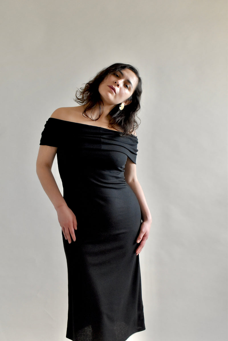 Nora Midi Dress in Black