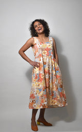 Gwendolyn Dress in 70s Saffron Floral