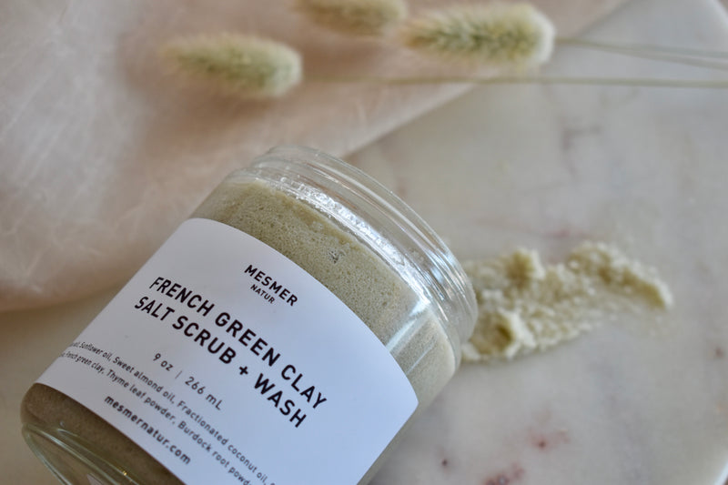 French Green Clay Salt Scrub + Wash