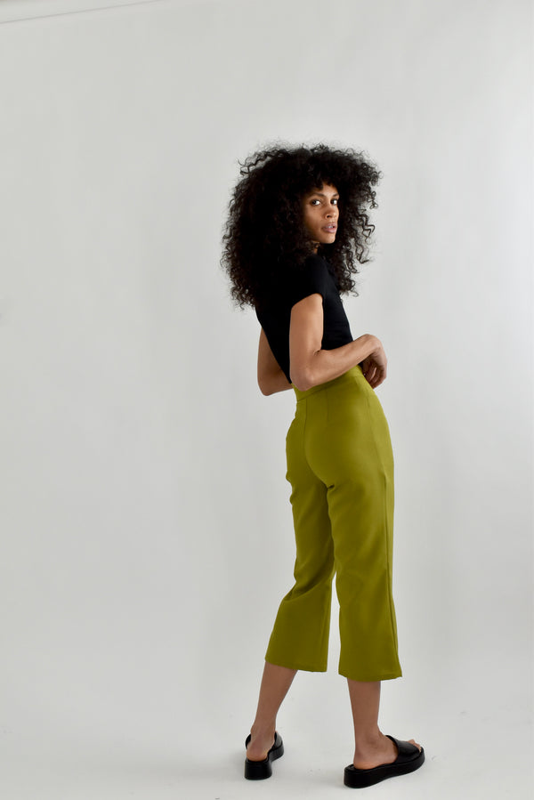 Audrey Pant in Vibrant Moss Linen