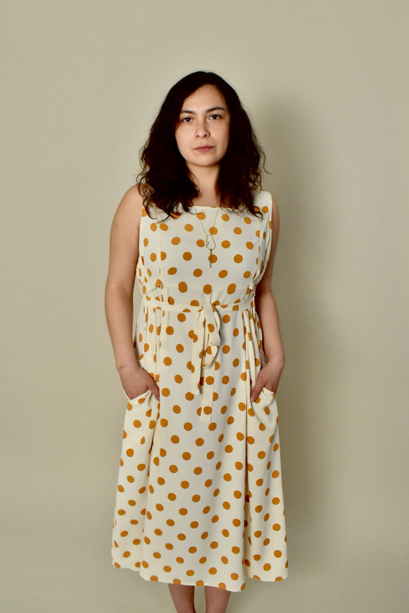 Latoya Dress in Turmeric Polka Dot