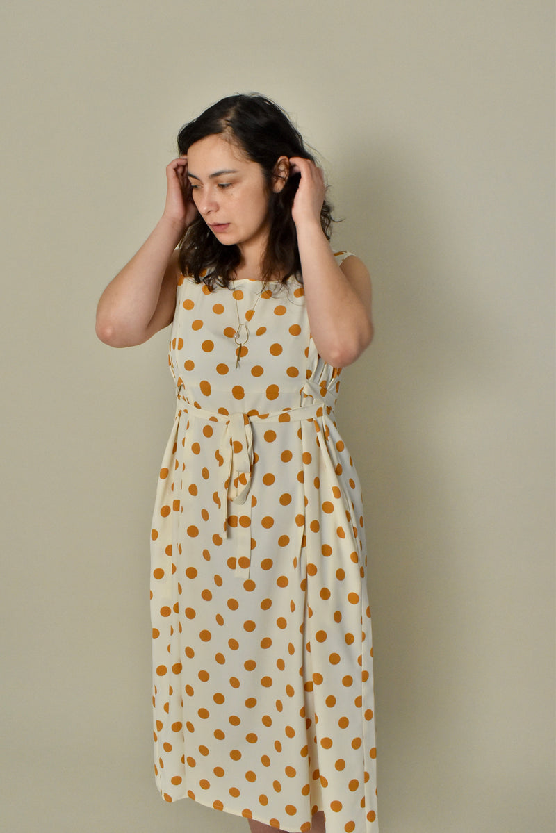 Latoya Dress in Turmeric Polka Dot