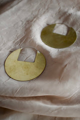 Circle Disc Earrings with Square Cutout