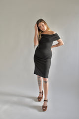 Nora Midi Dress in Black