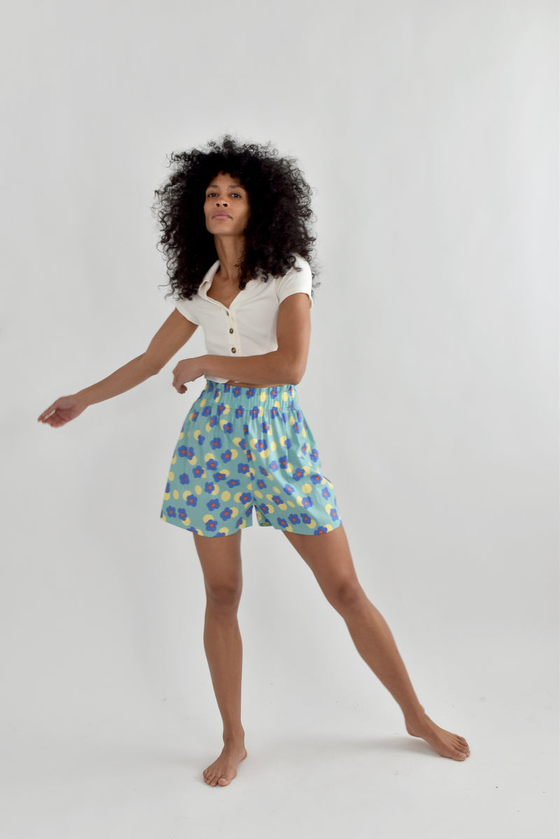 Green Daisy Shorts