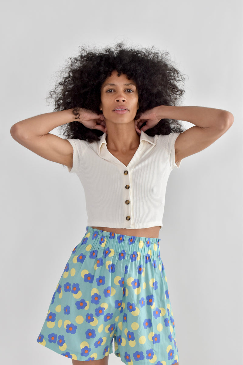 Green Daisy Shorts
