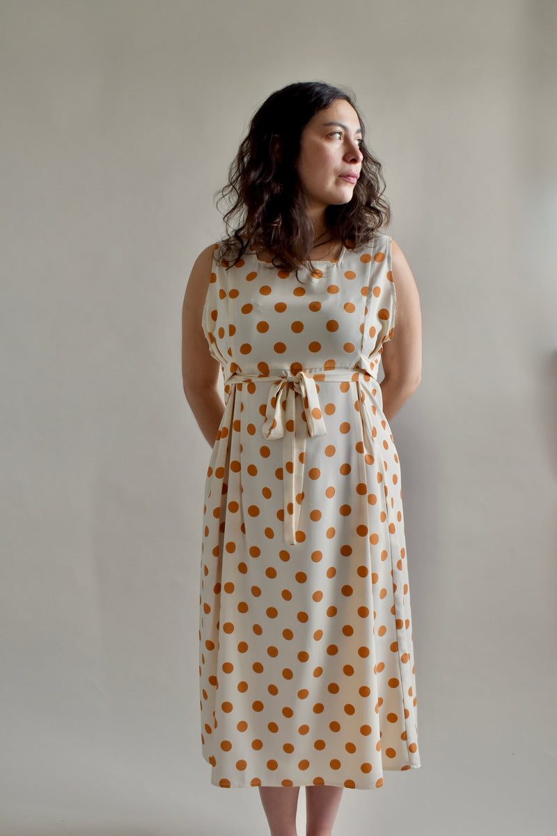 Latoya Dress in Turmeric Polka Dot