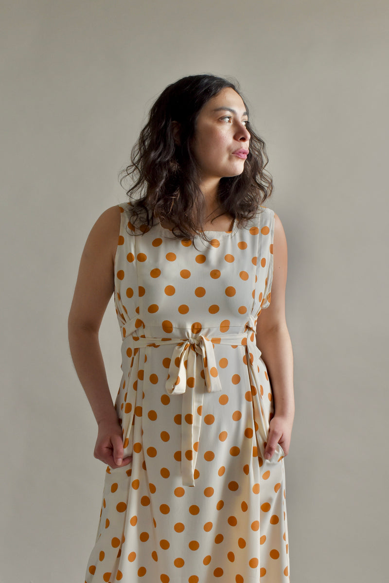 Latoya Dress in Turmeric Polka Dot