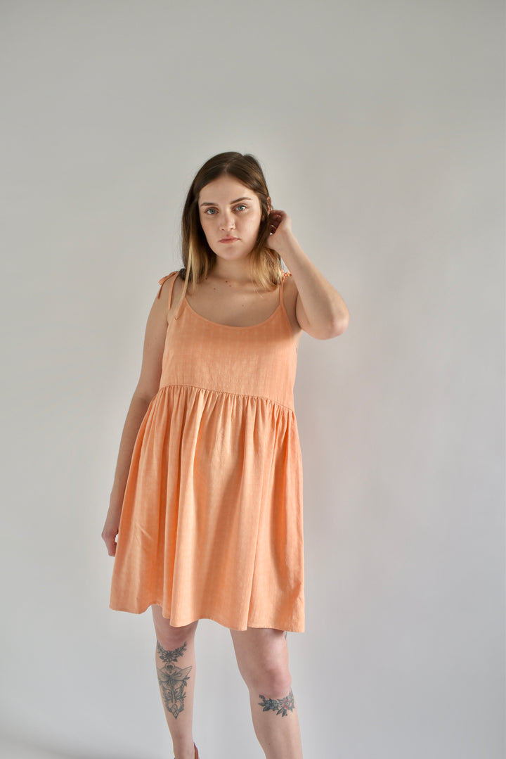 Edith Mini Dress in Peach Cupro *ONLY FOUR LEFT!!!*