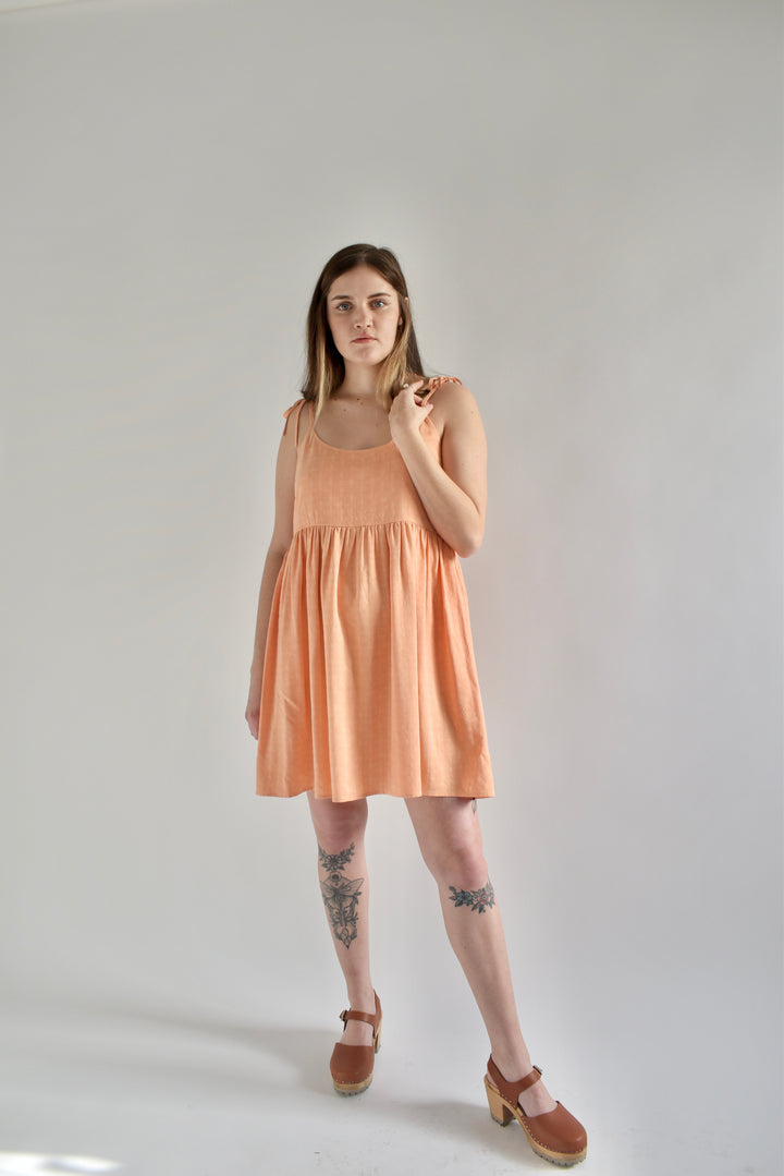 Edith Mini Dress in Peach Cupro *ONLY FOUR LEFT!!!*