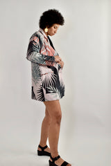 Palm Print Oversized Blazer