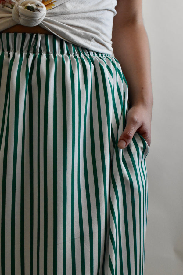 Eva Midi Skirt in Peppermint Stripe