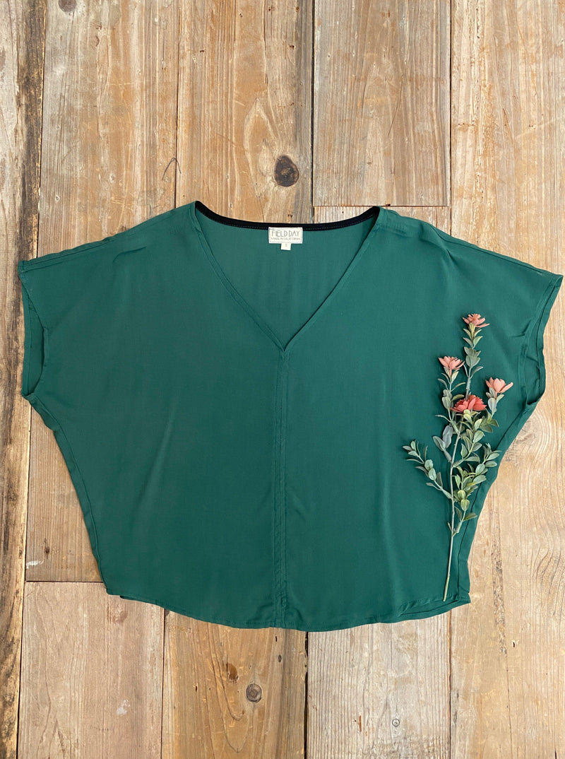 Dolman Top in Emerald Challis