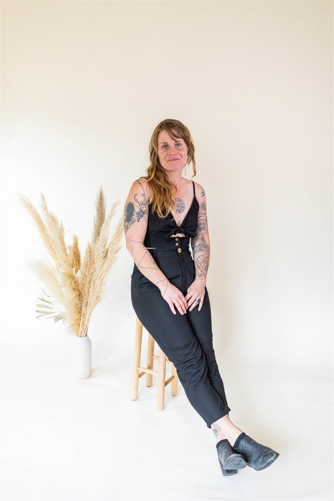 Dee Dee Top in Black Challis