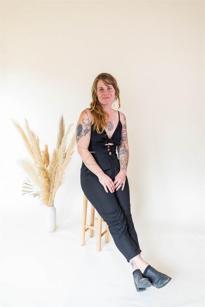 Dee Dee Top in Black Challis