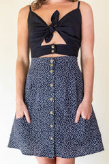Dee Dee Top in Black Challis
