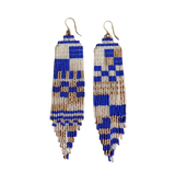 Large Checkerboard Beaded Earrings (3 Colorways)