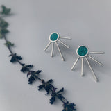 Turquoise Sun Ray Studs