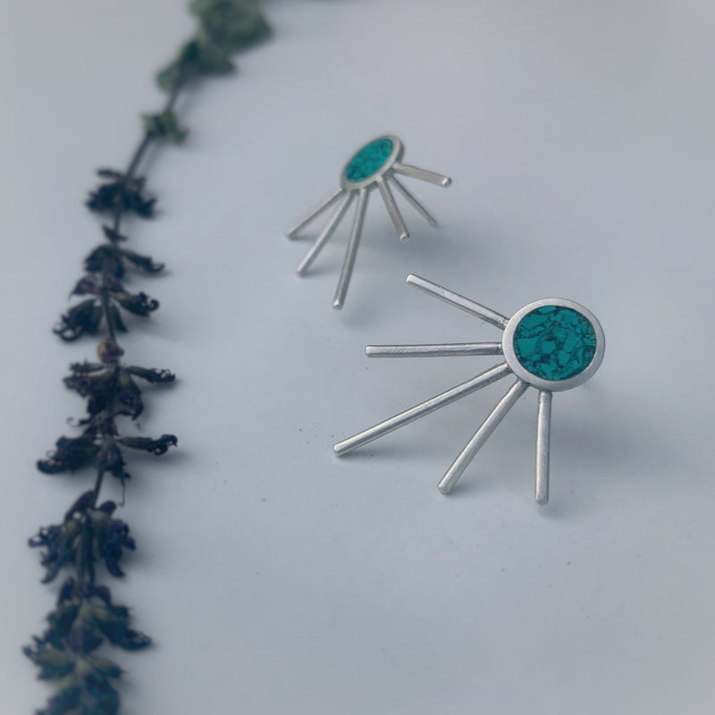 Turquoise Sun Ray Studs
