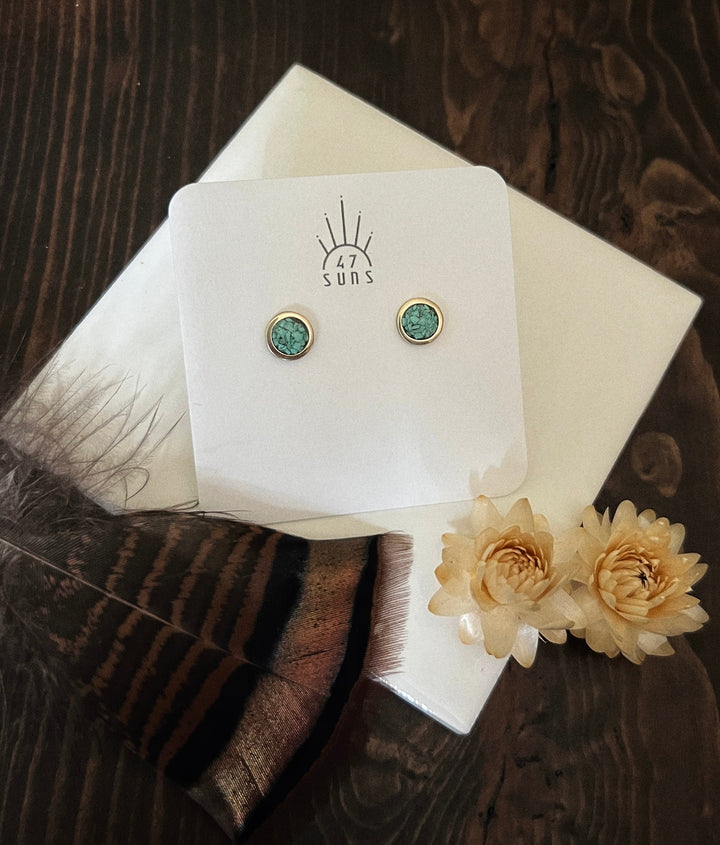 Turquoise Moon Studs