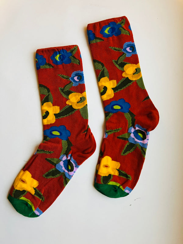 Saffron Floral Sock