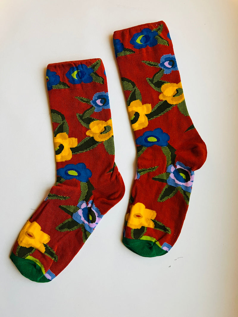 Saffron Floral Sock