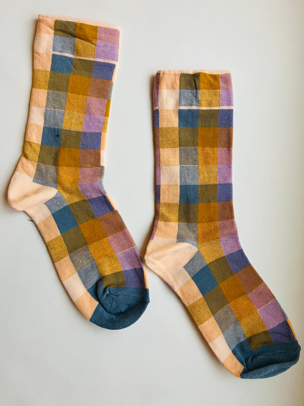 Pastel Plaid Sock