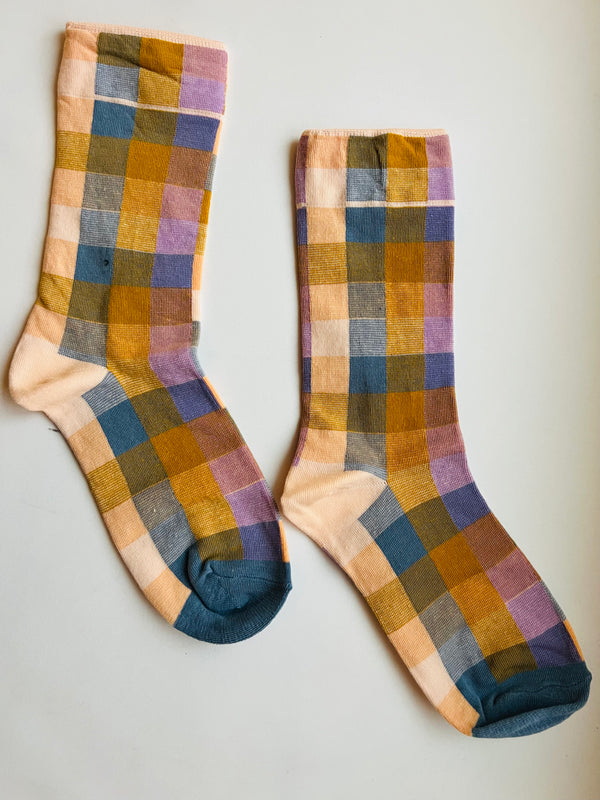 Pastel Plaid Sock
