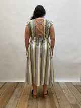 Penelope Dress in Linen Stripe