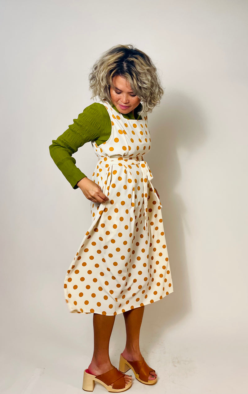Latoya Dress in Turmeric Polka Dot