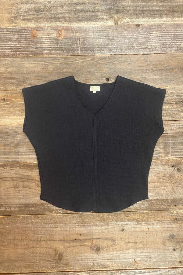 Dolman Top in Black Texture