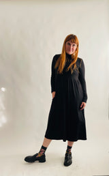 Megumi Dress in Black Ribknit