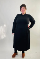 Megumi Dress in Black Ribknit