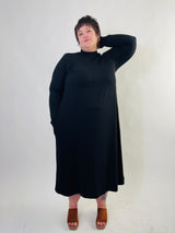 Megumi Dress in Black Ribknit