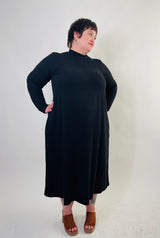 Megumi Dress in Black Ribknit