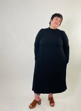 Megumi Dress in Black Ribknit